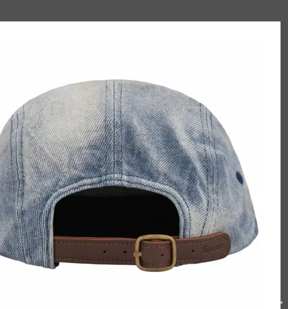 Chino Washed Baseball Blue Leather Cowboy Hat Serpentine Button 24SS Washed Pattern 0519